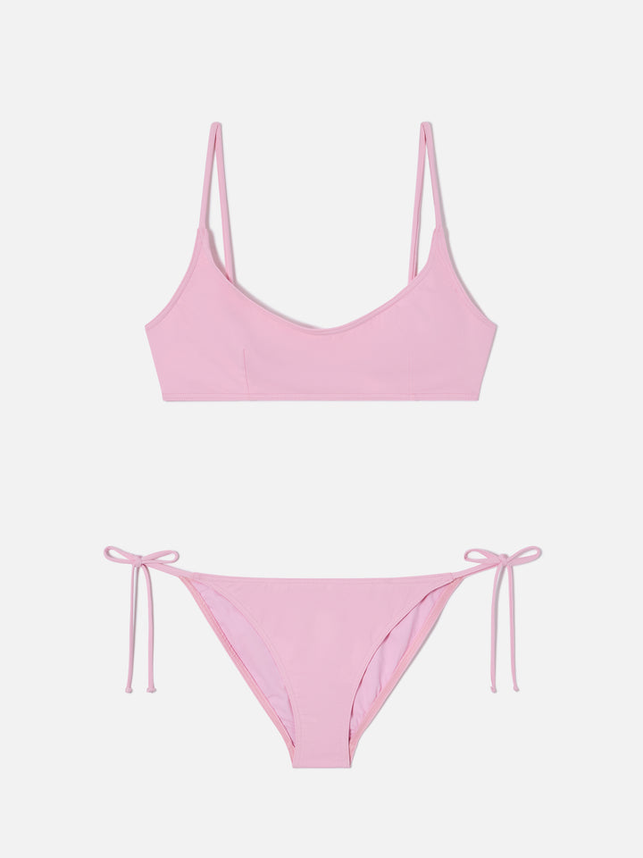 Bikini bralette Judy Virgo rose clair avec liens à nouer 