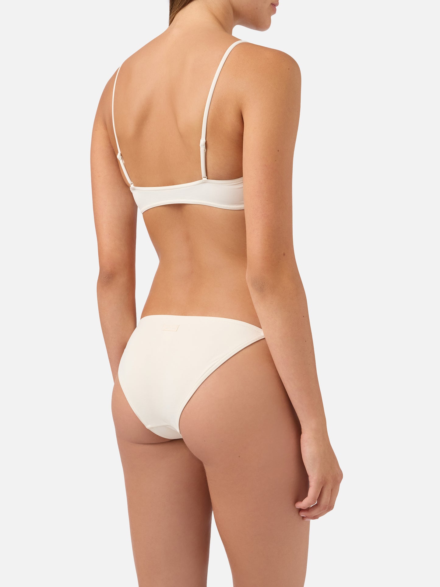 Bikini bralette color crema Judy Virgo con lazos 