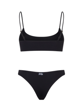 Woman black ribbed bralette bikini Judy Naomi