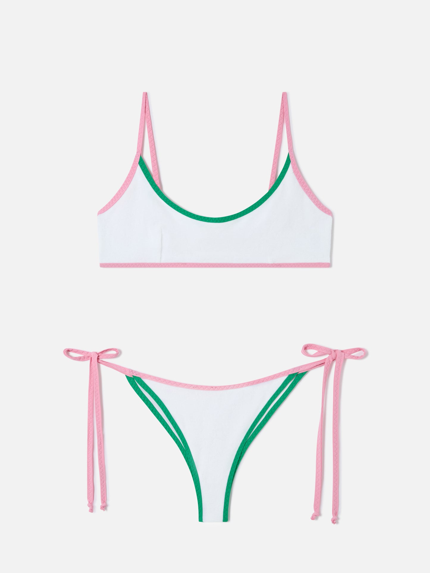 Bikini bralette Judy Marielle de rizo blanco con ribete 