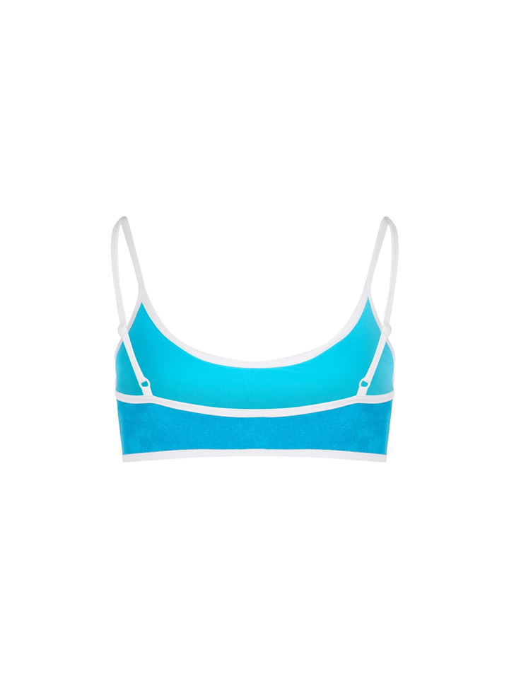 Woman terry bralette beach top Judy with piping