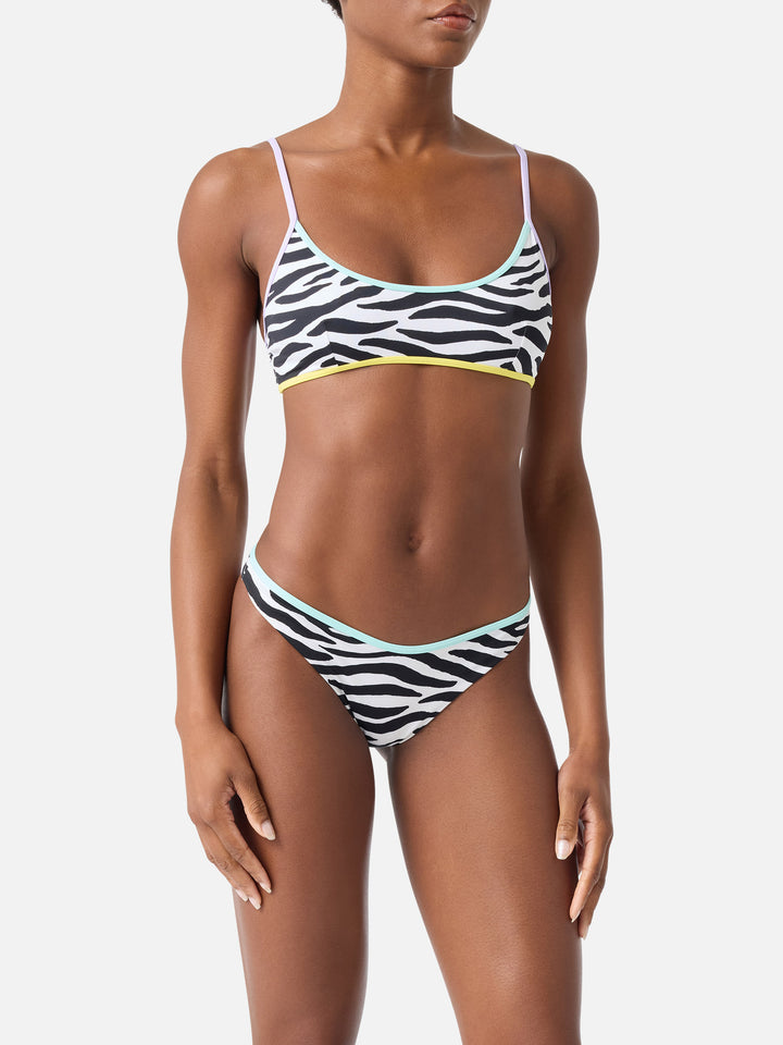 Bikini brassière Judy Naomi zèbre avec passepoil 