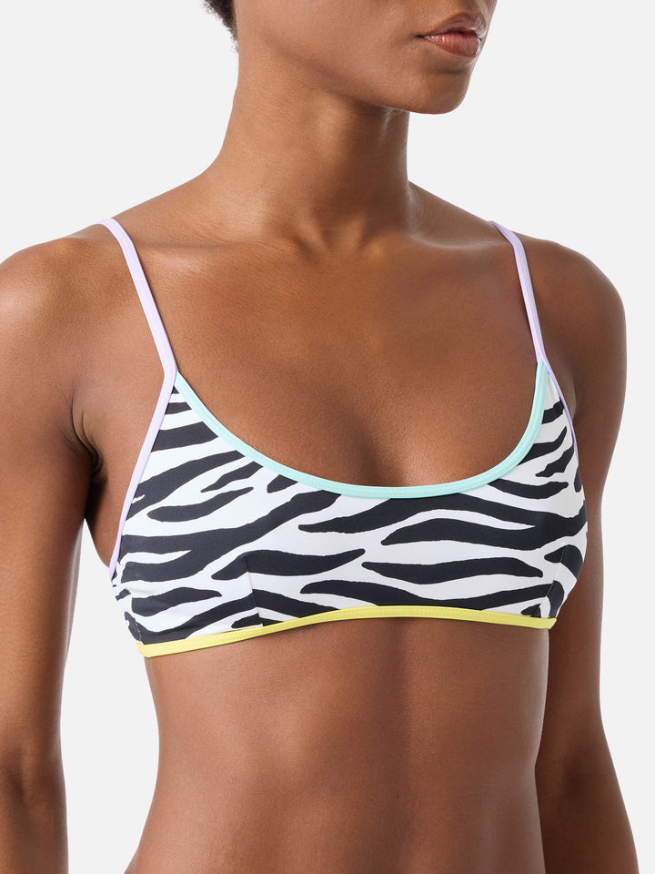 Judy String zebra print bralette bikini top
