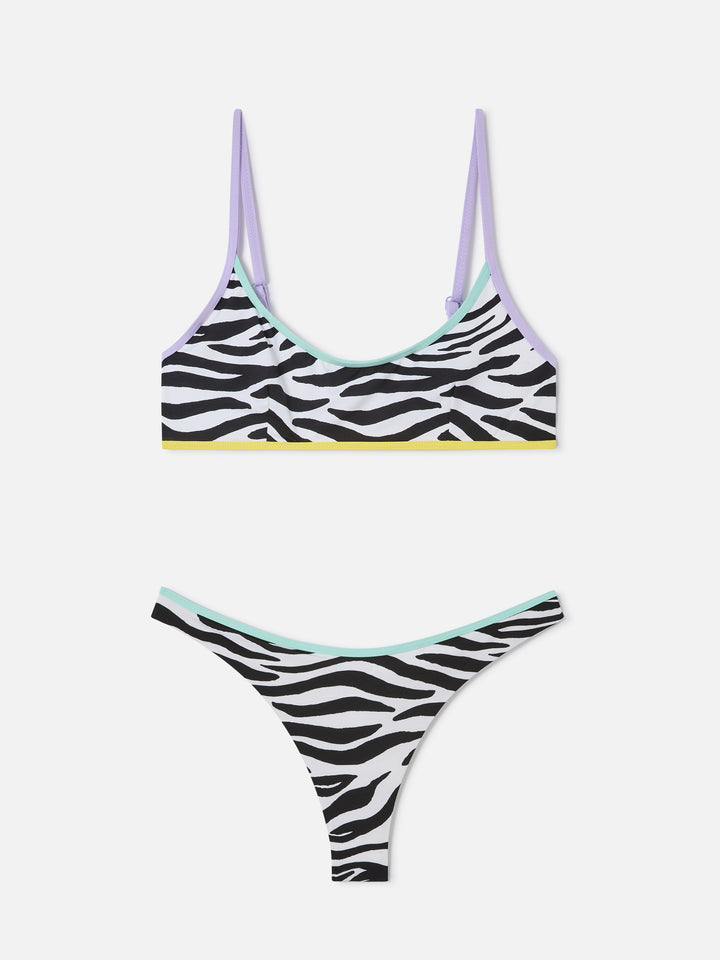Bikini brassière Judy Naomi zèbre avec passepoil 