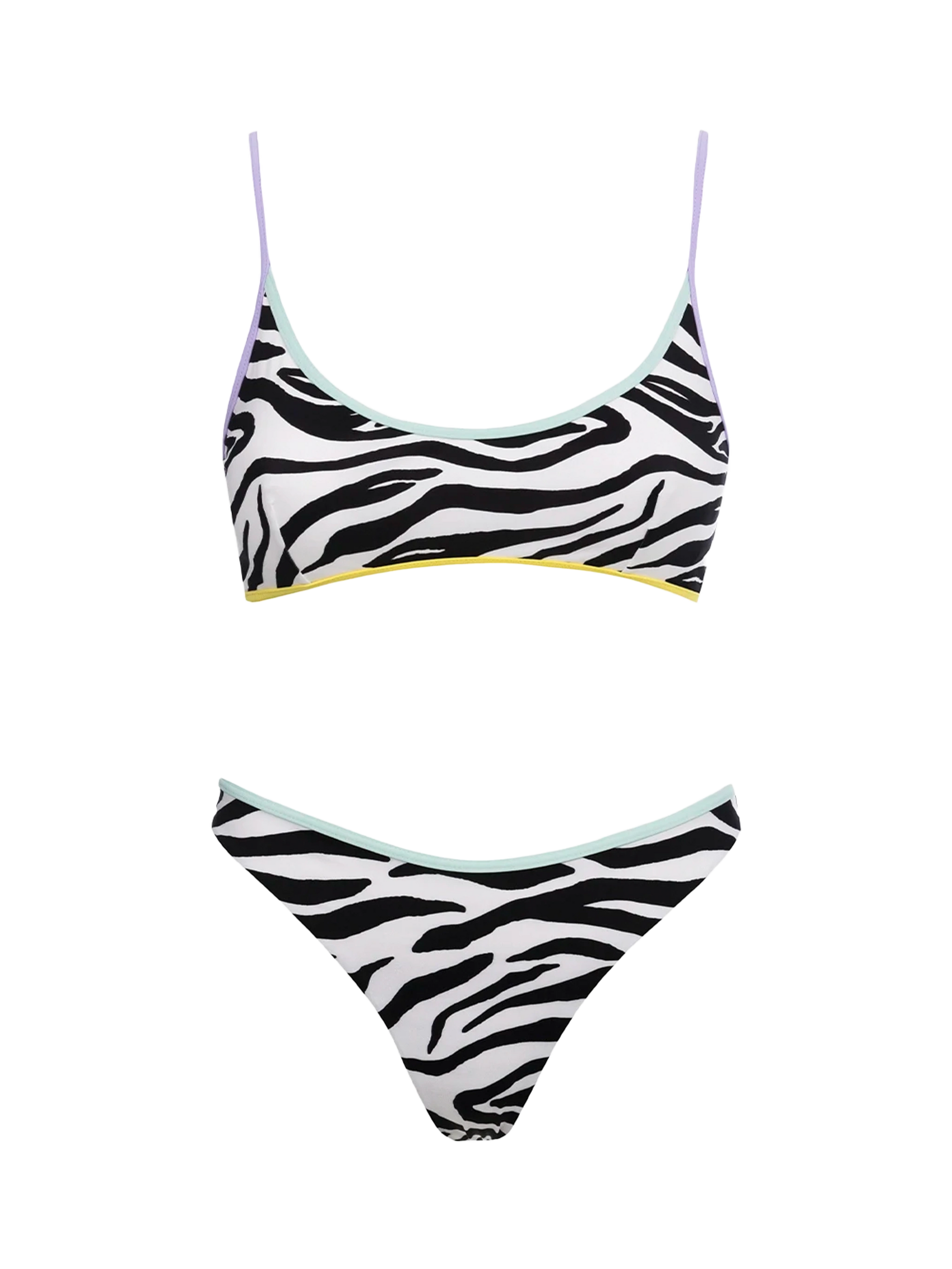Judy Naomi zebra bralette bikini with piping – MC2 Saint Barth Judy Naomi zebra bralette bikini with piping – MC2 Saint Barth