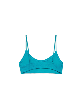 Judy teal crinkle bralette top