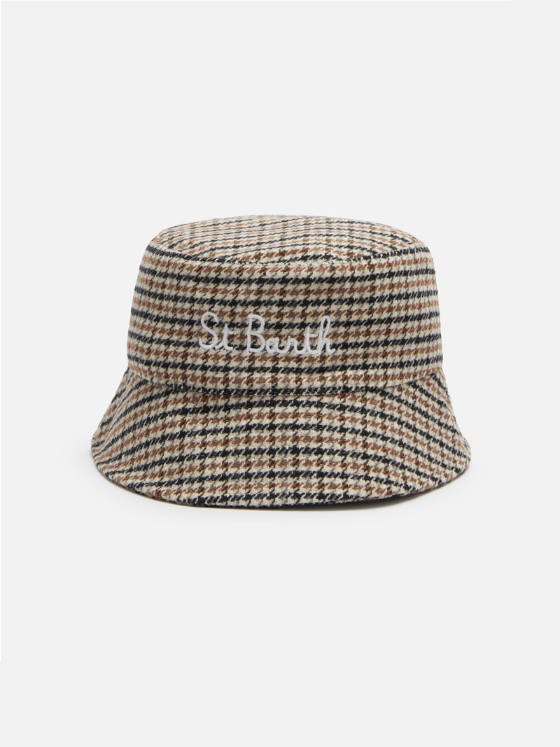 Cappello da pescatore Jude con stampa pied de poule