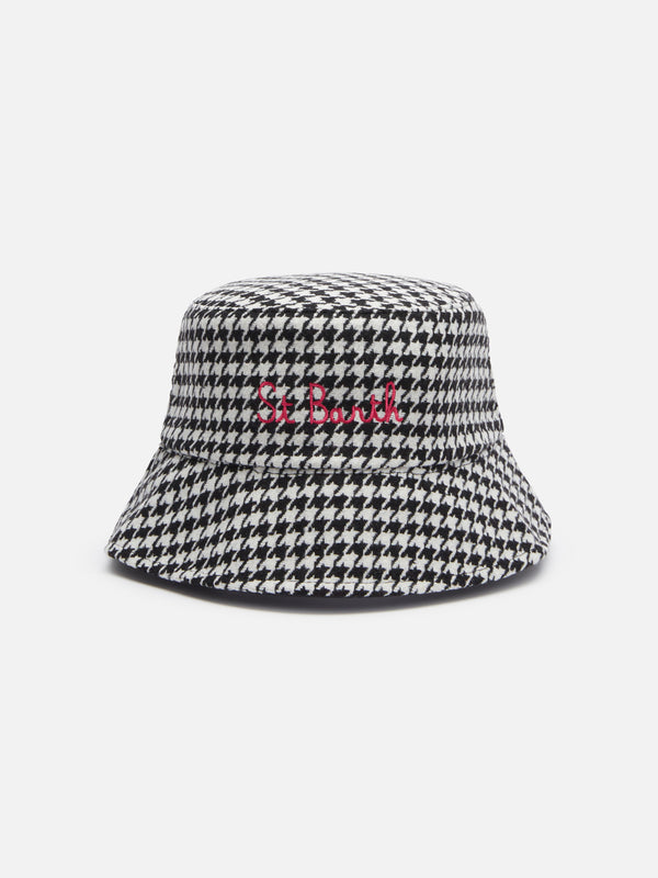 Bucket hat Jude with pied de poule print