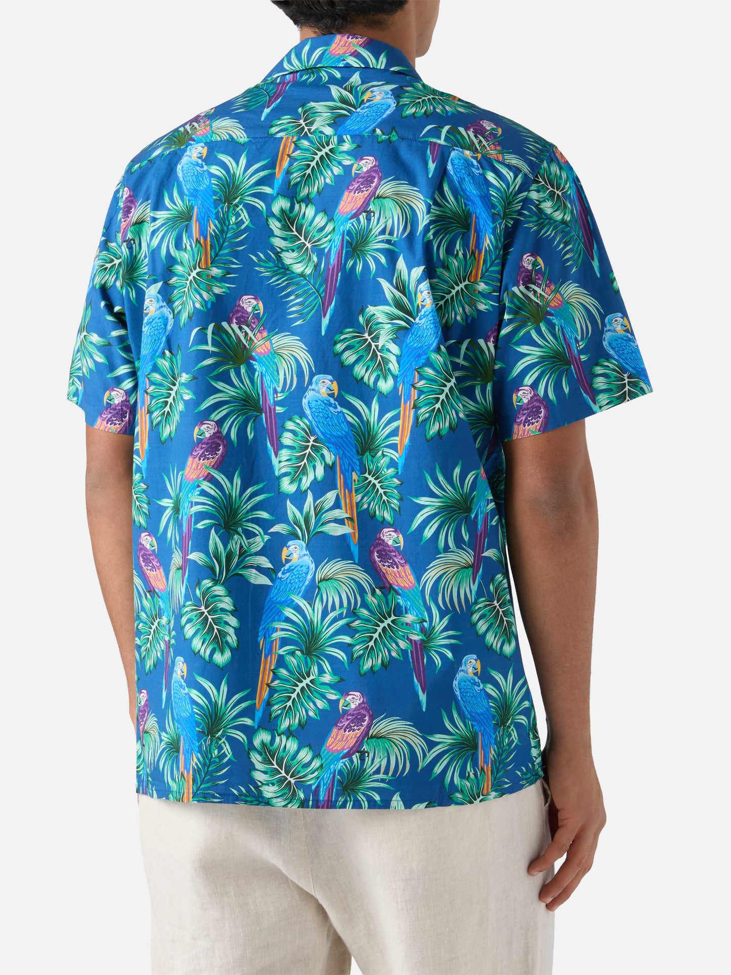 Kalea cotton shirt with tropical print