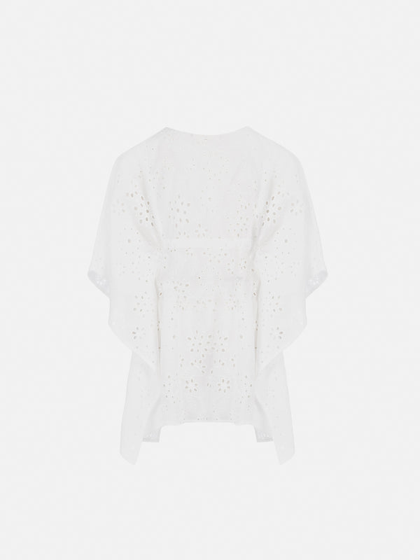 Kate Sangallo cotton lace poncho with drawstring waist