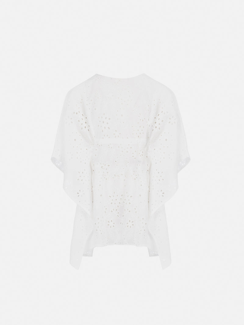 Kate Sangallo cotton lace poncho with drawstring waist