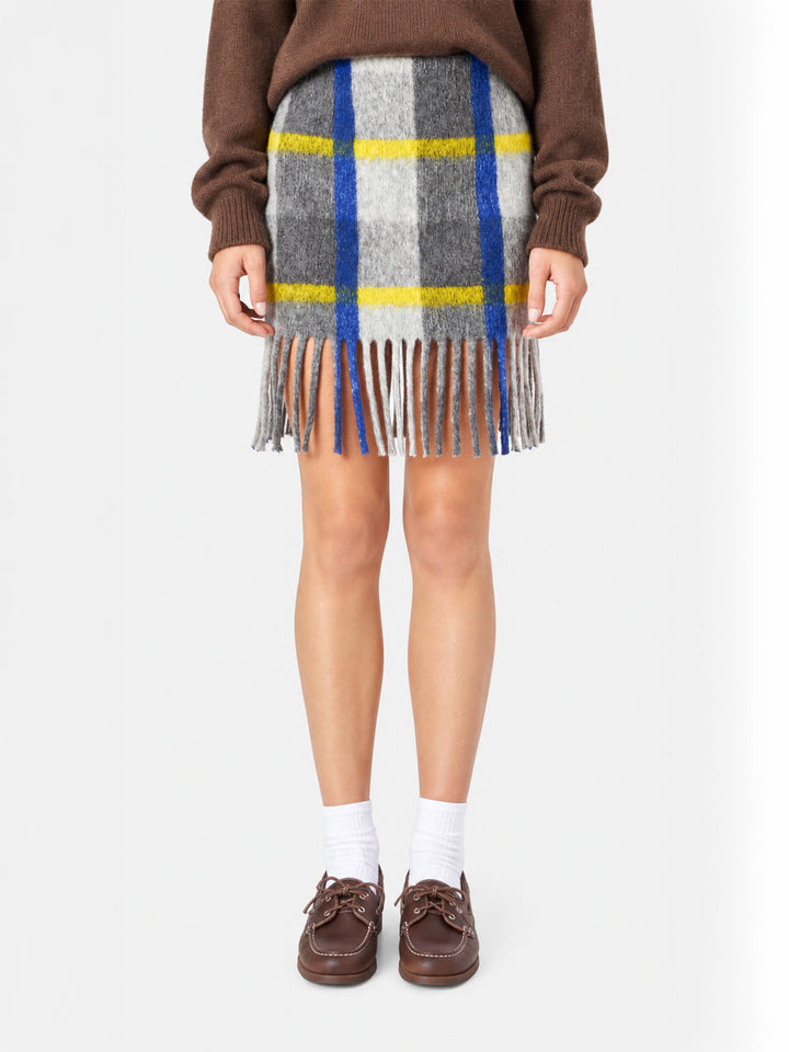 Gonna Katrine con frange e fantasia tartan