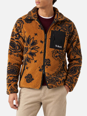 Veste sherpa Keystone à motif ocre 