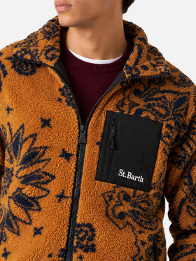 Veste sherpa Keystone à motif ocre 
