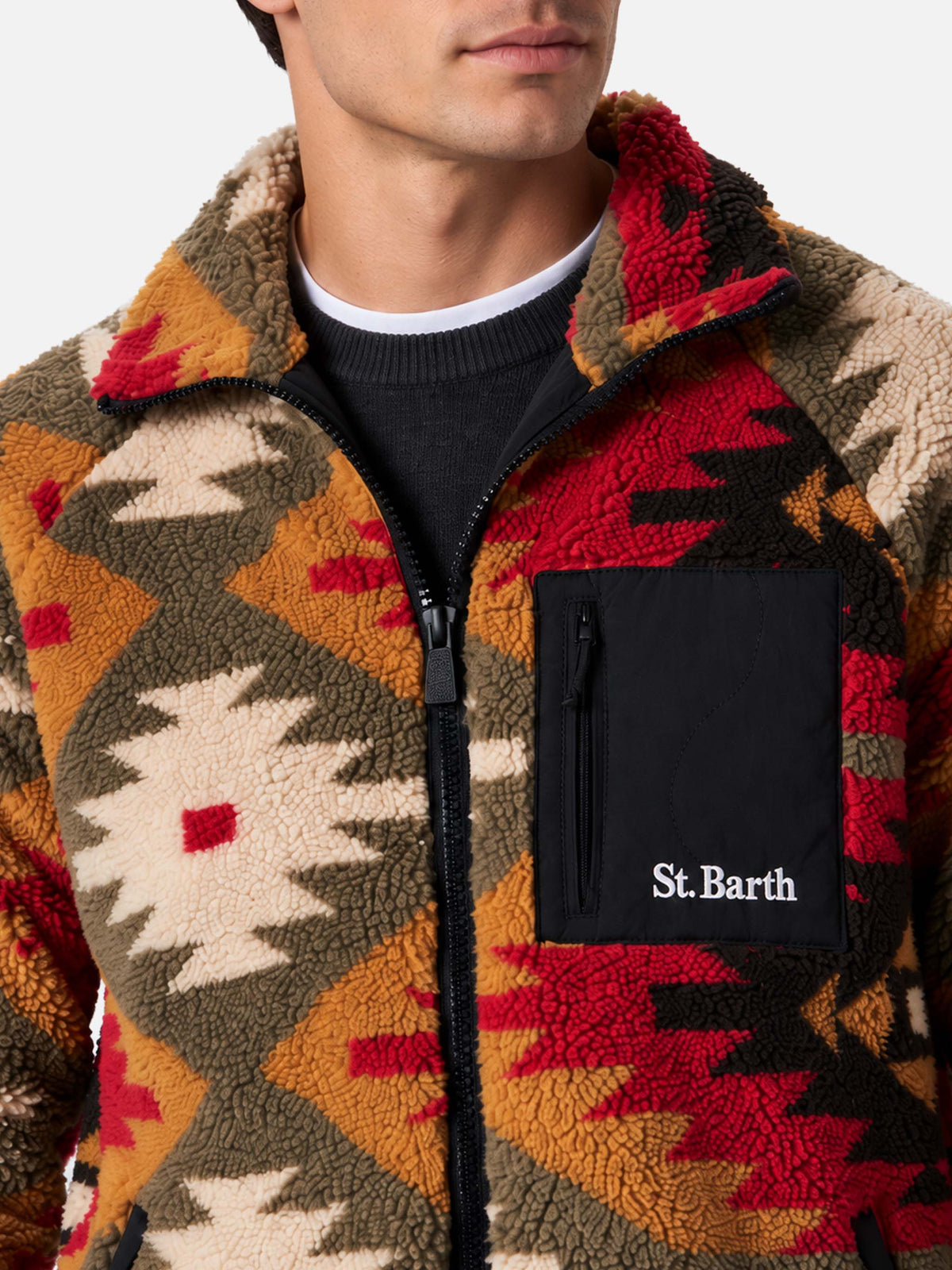 Veste sherpa Keystone à motif multicolore 