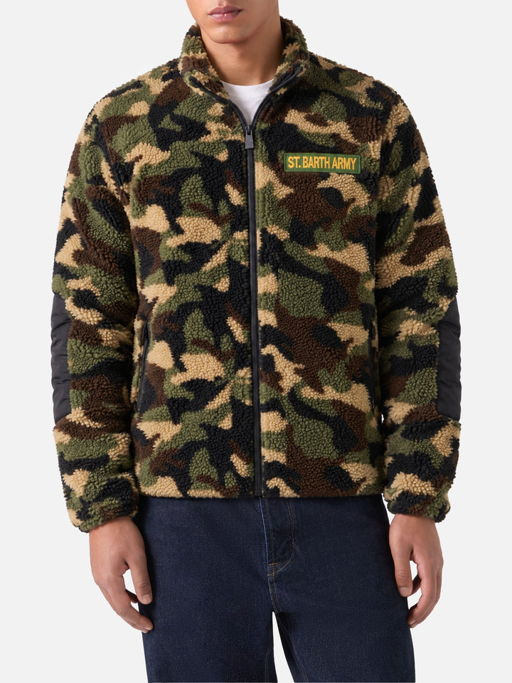 Veste en sherpa avec patch 