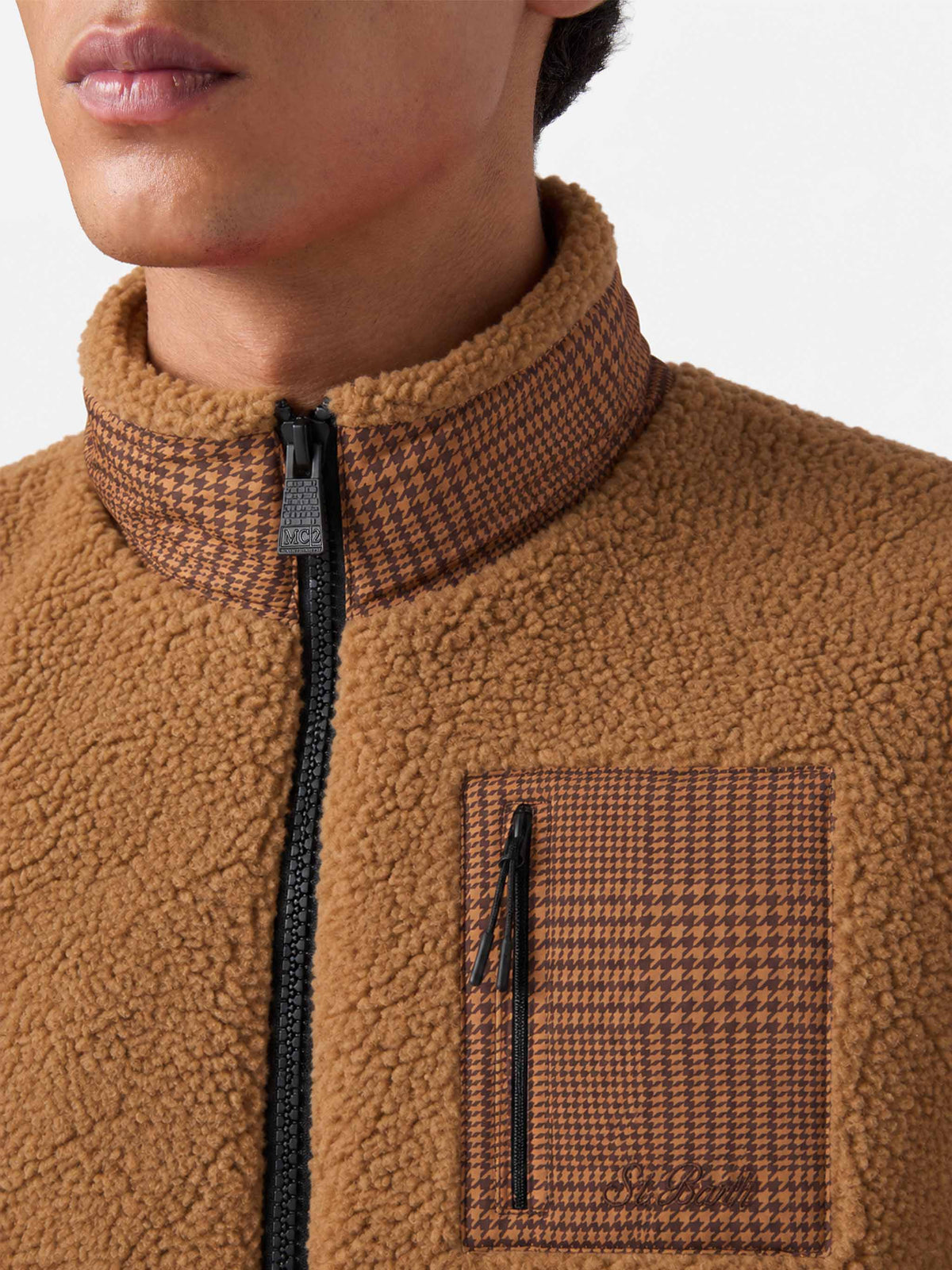Veste Keystone en sherpa à motif à carreaux 