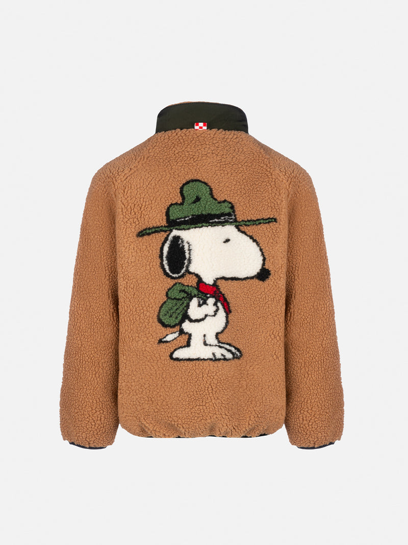 Boy sherpa beige jacket Keystone with Snoopy print | SNOOPY PEANUTS SPECIAL EDITION