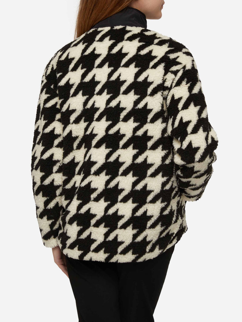 Teddy-fleece jacket Keystone with pied de poule print