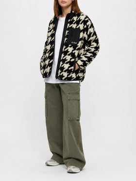 Teddy-fleece jacket Keystone with pied de poule print