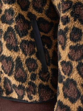 Teddy-fleece jacket Keystone with leopard print