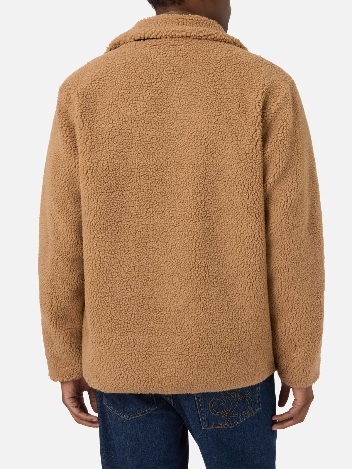 Chaqueta teddy Keystone Beige con cierre de cremallera 