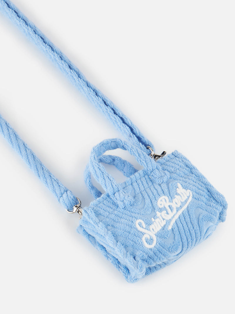 Light blue terry embossed Key Holder