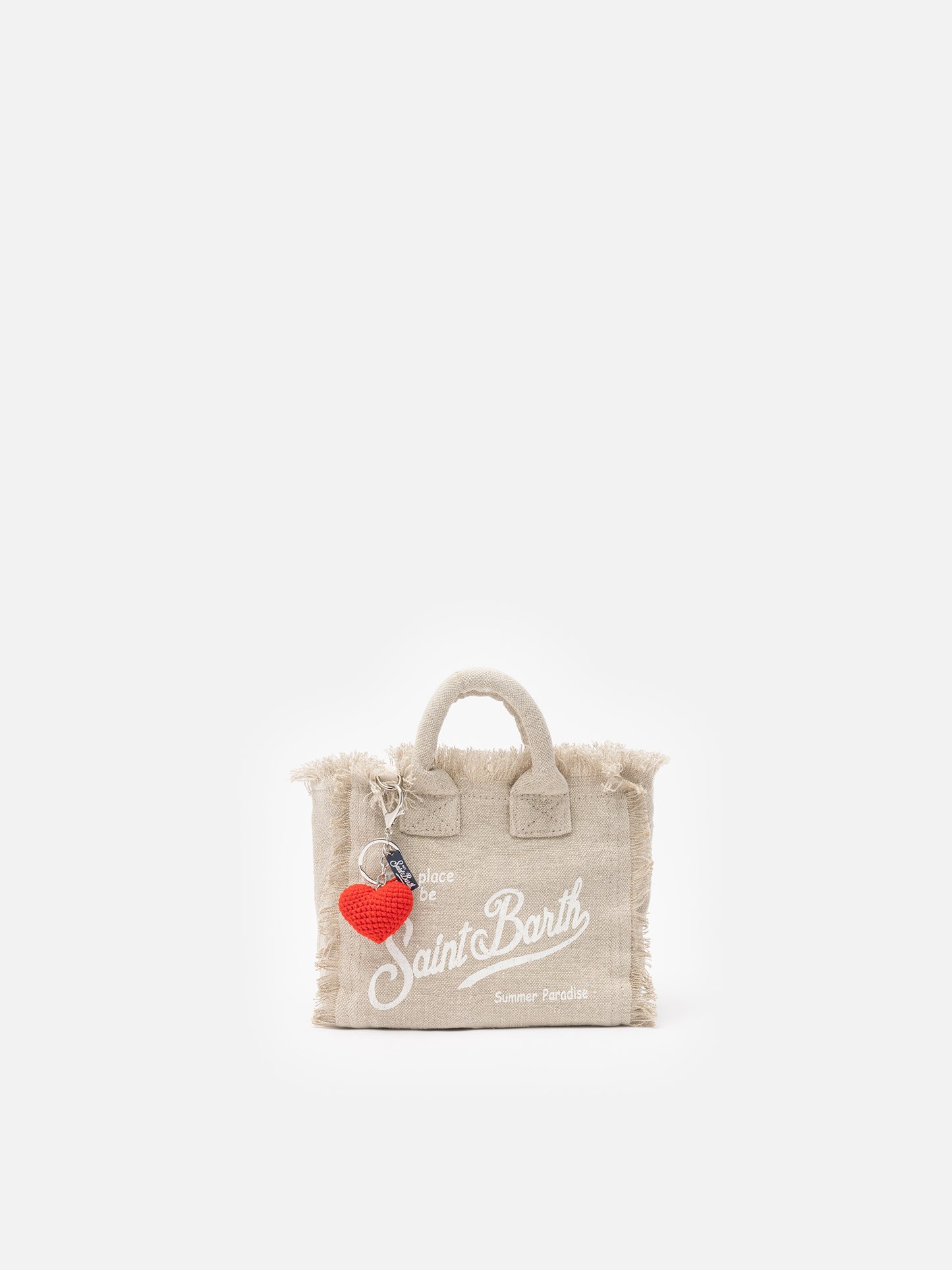 Portachiavi Keyring con charm cuore all'uncinetto