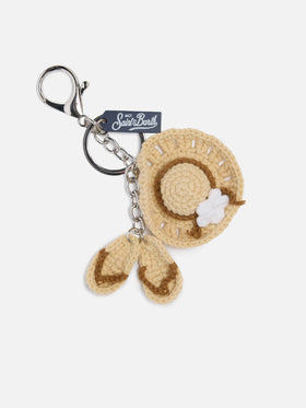 Keyring with flip flops crochet charm