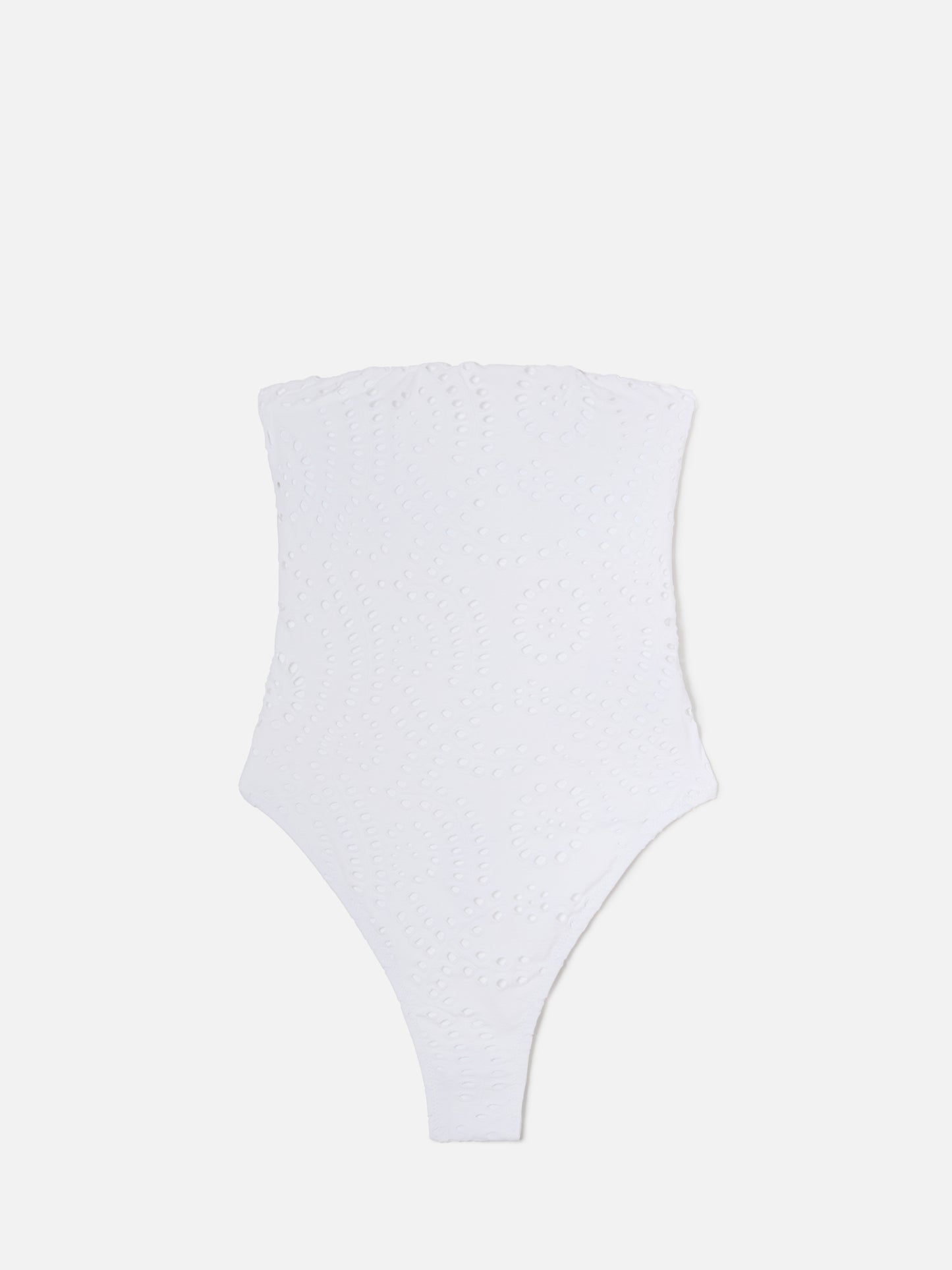 Costume intero Khyra in sangallo bianco a fascia