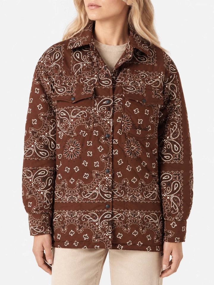 Veste matelassée Kimmy marron à imprimé bandana 