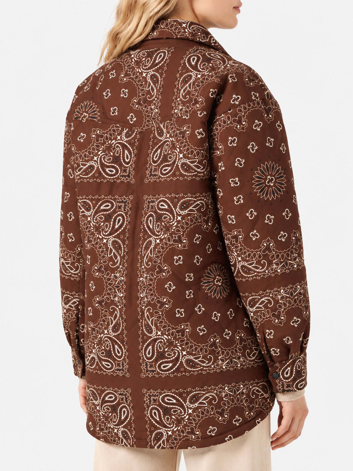 Veste matelassée Kimmy marron à imprimé bandana 