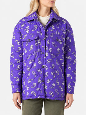 Giacca Kimmy trapuntata viola con fantasia paisley
