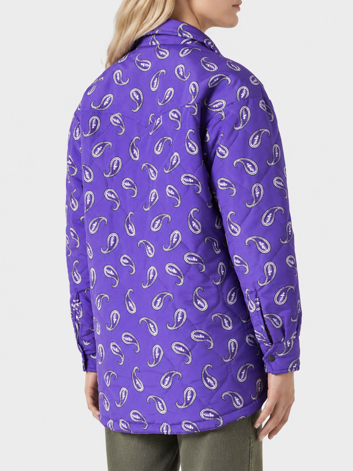 Giacca Kimmy trapuntata viola con fantasia paisley