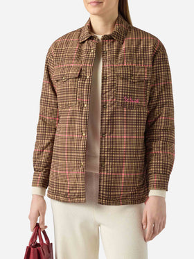 Giacca imbottita leggera trapuntata Kimmy con stampa pied de poule