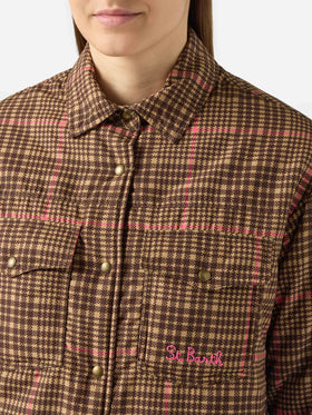 Giacca imbottita leggera trapuntata Kimmy con stampa pied de poule