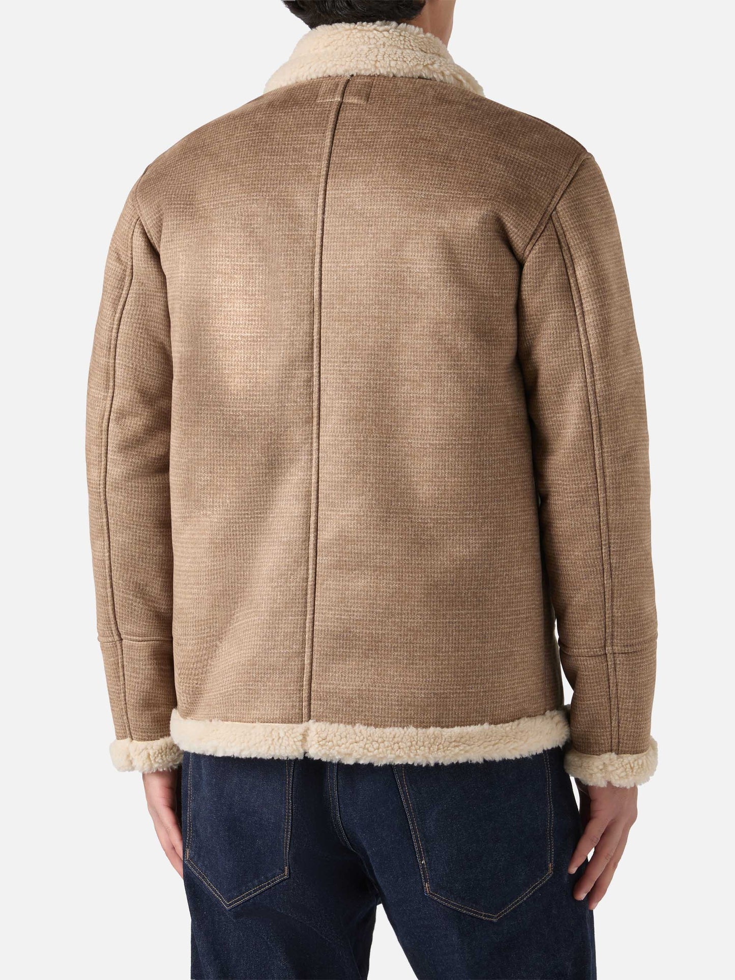 Giacca Kells pied de poule con colletto in eco shearling