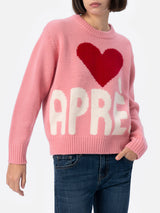 Maglione rosa fair isle da donna Kyla con stampa Apres Ski