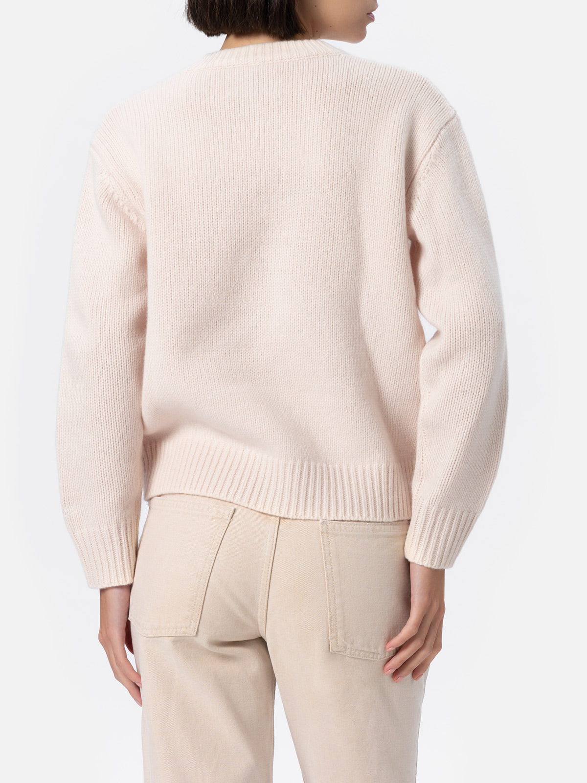 Woman white fair isle sweater Kyla with Cortina jacquard