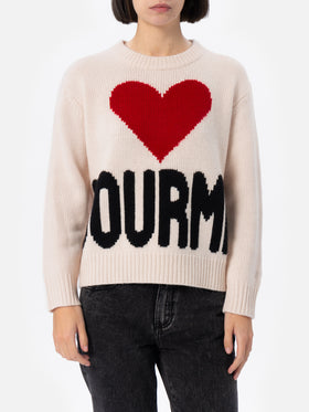 Maglione bianco fair isle da donna Kyla con jacquard Courma