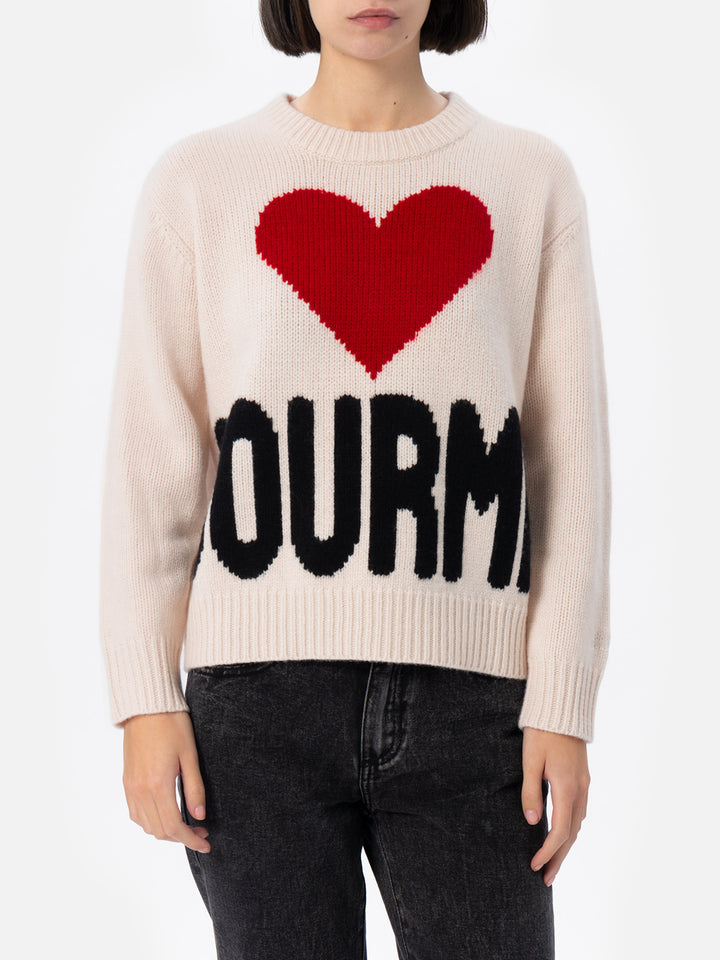 Maglione bianco fair isle da donna Kyla con jacquard Courma
