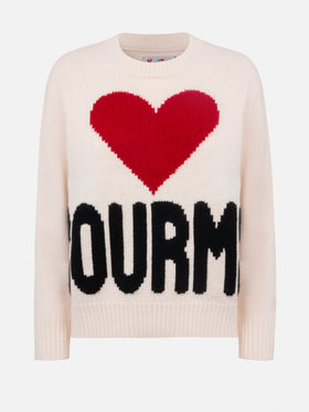Maglione bianco fair isle da donna Kyla con jacquard Courma