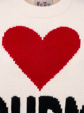 Maglione bianco fair isle da donna Kyla con jacquard Courma