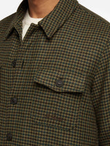 Man wool blend overshirt Landeck with pied de poule print