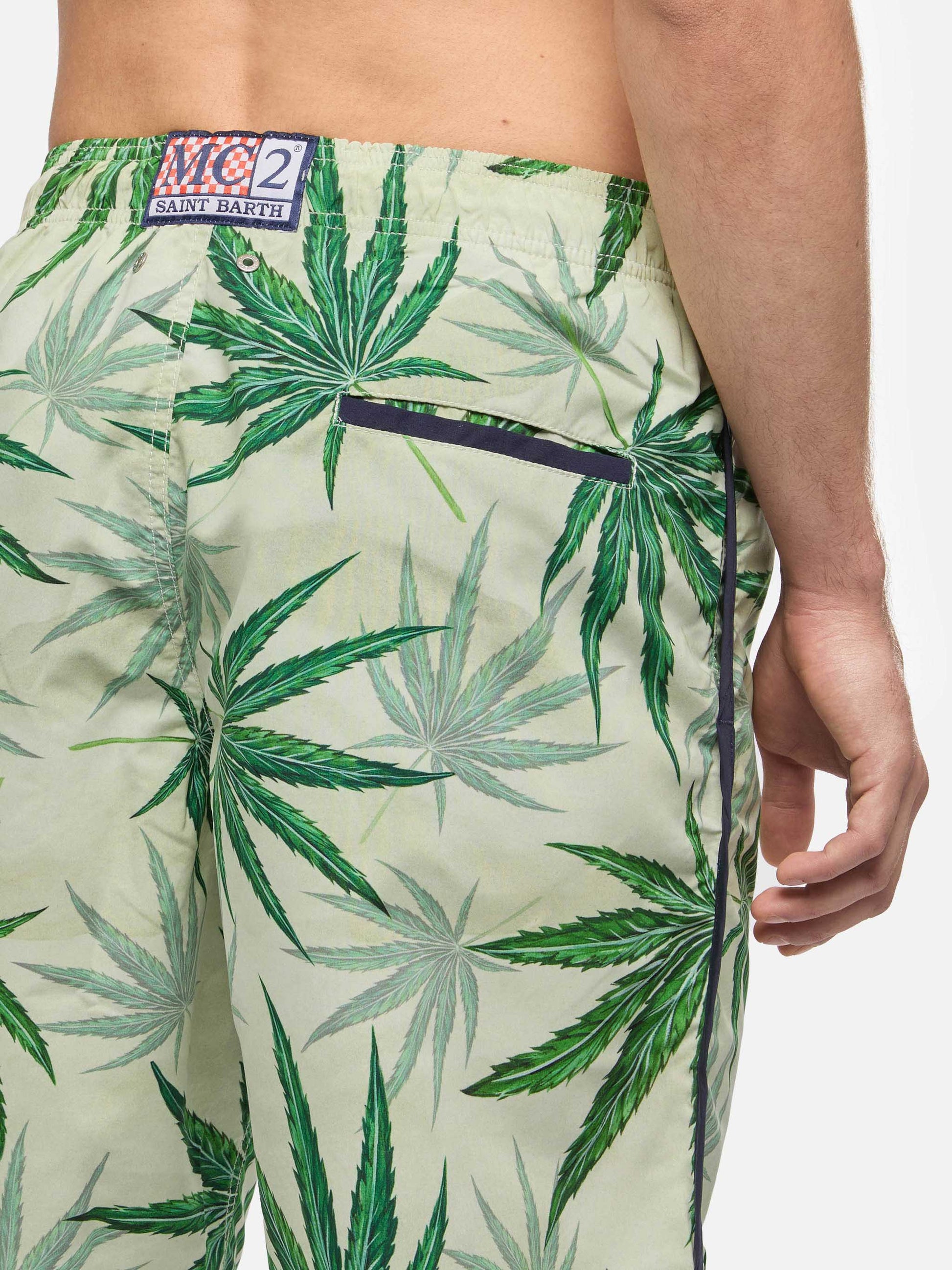 Boardshorts Lanikai with leaves print - MC2 Saint Barth