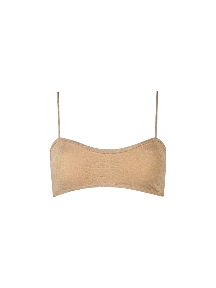 Woman lurex scooped bralette top swimsuit Laryn