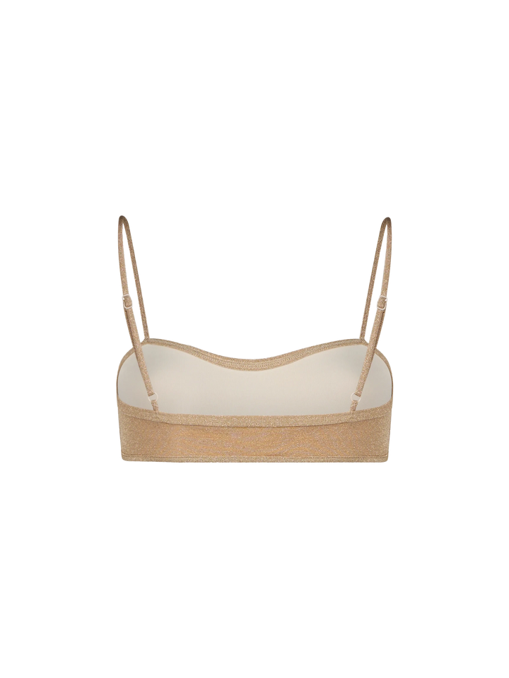Woman lurex scooped bralette top swimsuit Laryn