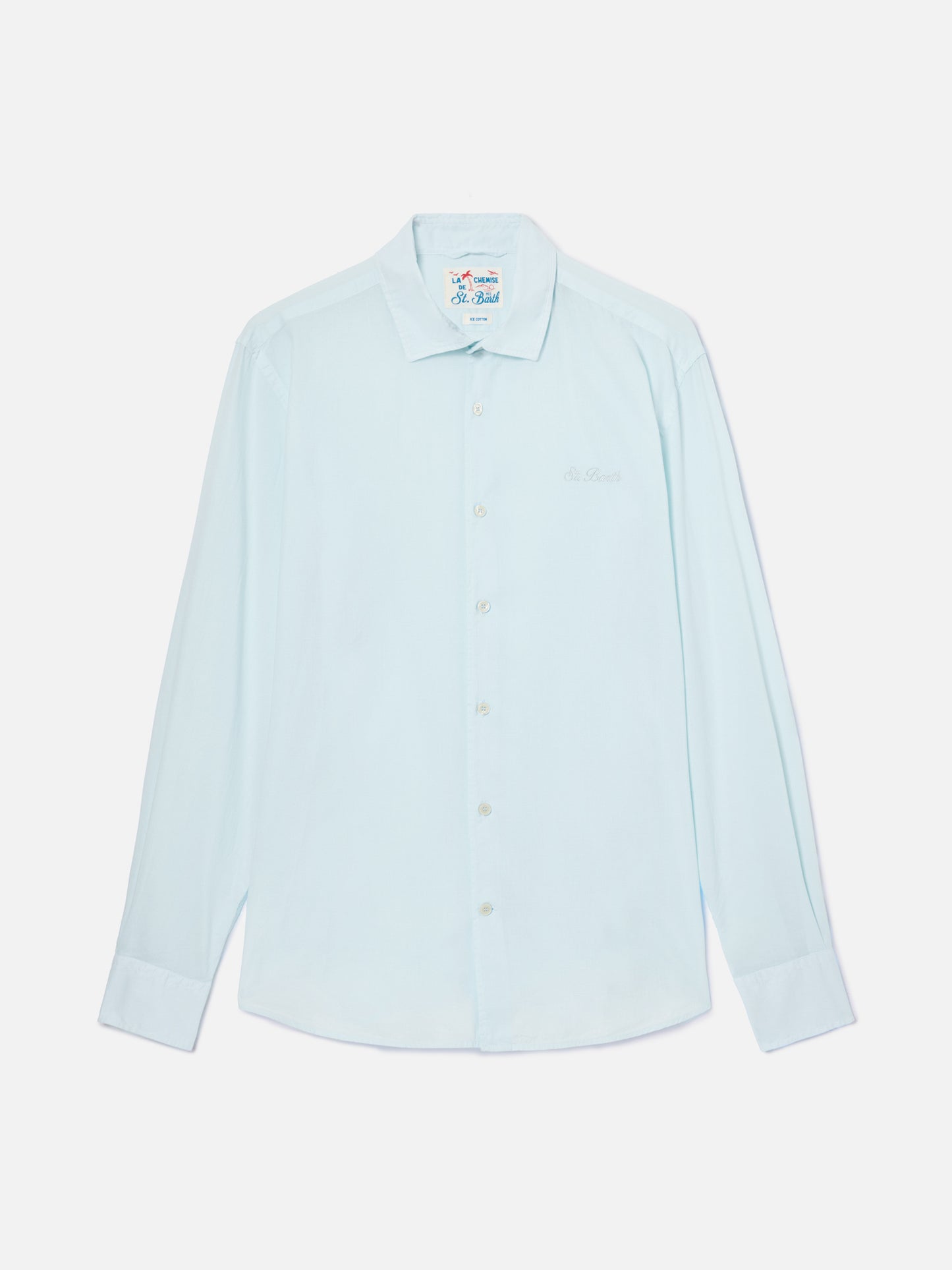 Light blue Chemise Ice shirt in pure cotton voile