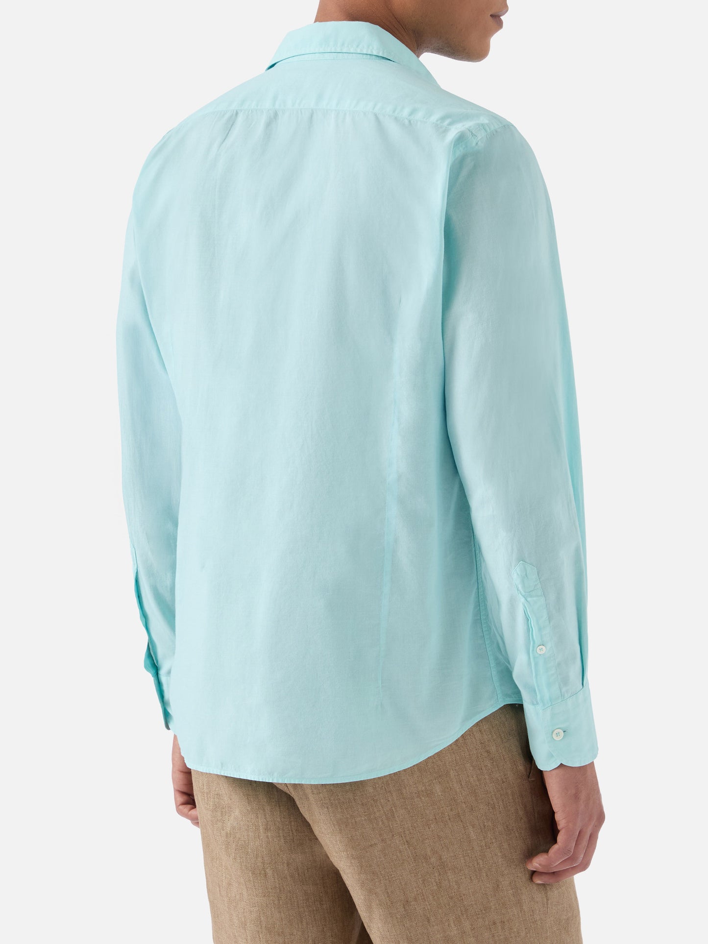 Aqua green Chemise shirt in pure cotton voile