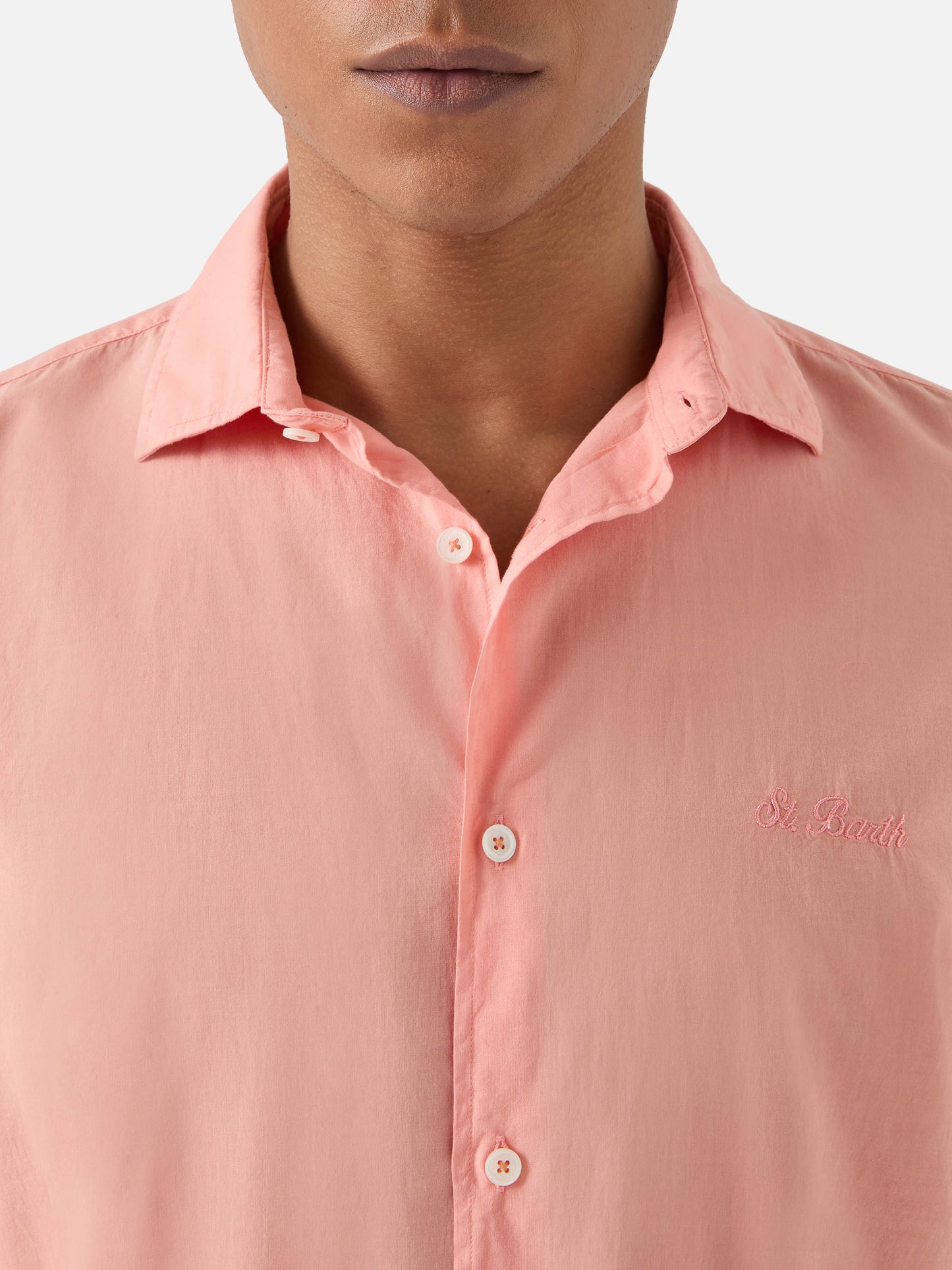 Peach Chemise Ice shirt in pure cotton voile